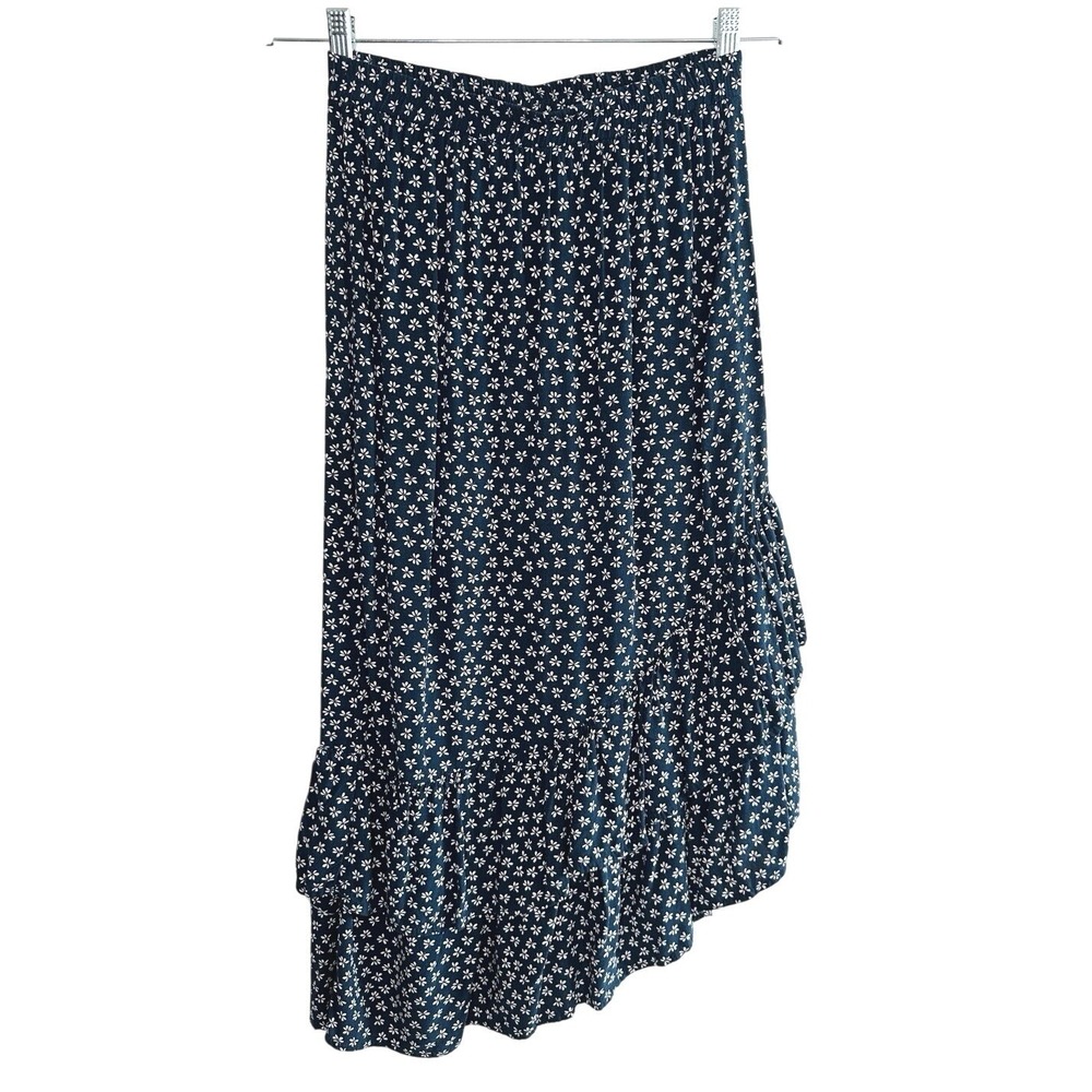 Cotton On Floral‎ Asymmetrical Ruffle Midi Skirt Small Dark Moody Cottagecore